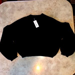 Simplee - Black Cable Knit Sweater